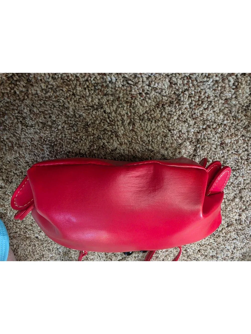 Red Crab-Shaped Faux Leather Crossbody Bag with Clasp Closure
